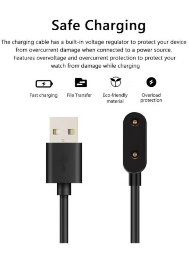 DeHuCg 1-meter USB charging cable suitable for Huawei Watch Fit 3 / Huawei Watch Fit 2 / Huawei Band 9 / Huawei Band 8 / Huawei Band 7 / Huawei Band 6 / Huawei Band 6 Pro / Honor Band 9 / Honor Band 8 / Honor Band 7 / Honor Band 6 / Honor Band 6 Pro, smart watch accessory charging dock cable, black - Image 3